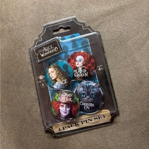 Alice in Wonderland 4 Pack Pin Set